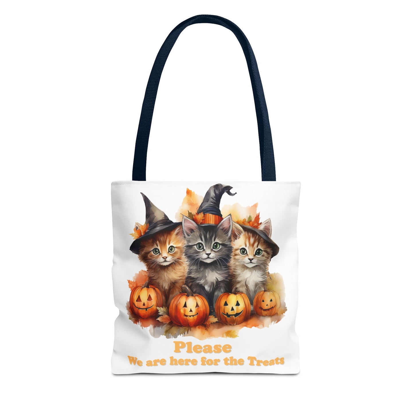 Halloween Cat Tote Bag - "Please We Are Here for the Treats"