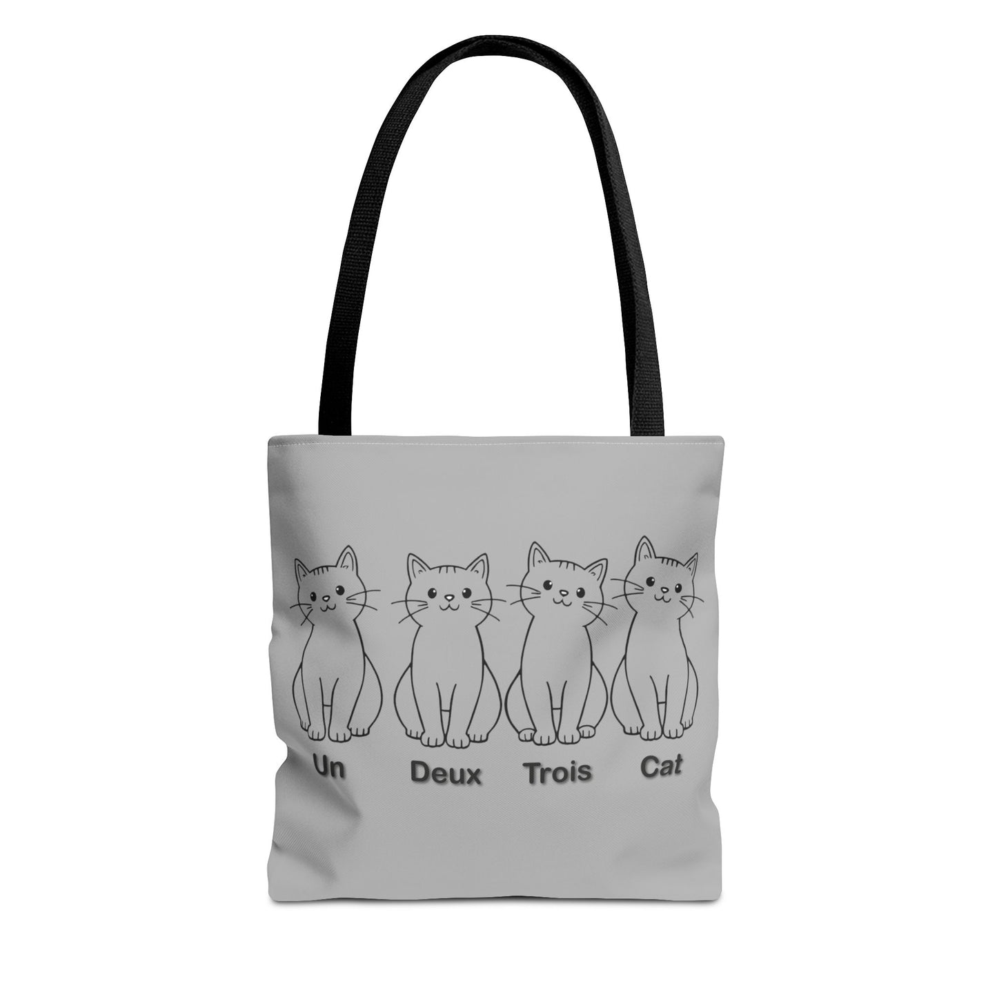 Funny Cat Tote Bag - Un Deux Trois Cat Design - Cute Cat Lover Gift