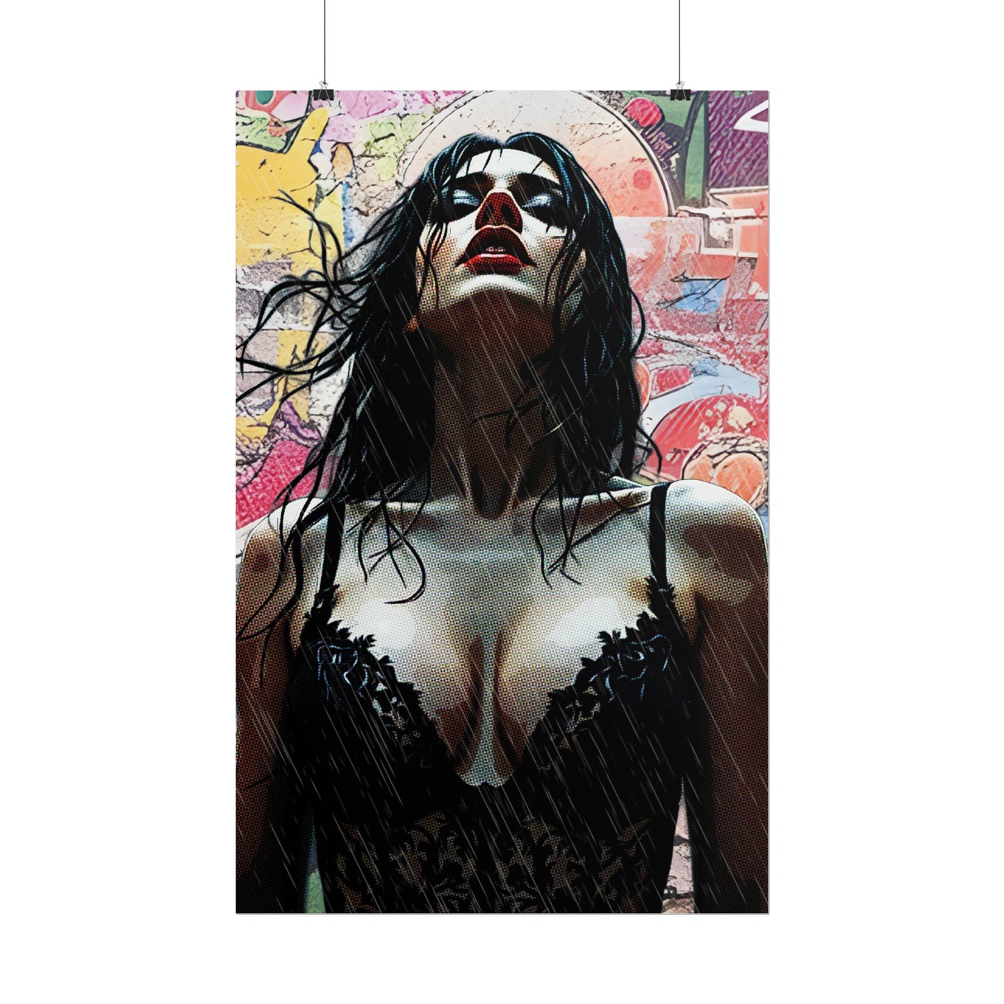 Rise Through the Storm: A Bold Expression of Strength, Passion, and Resilience in the Rain - Bold Art Rolled Posters, Wall Decor, Unique Gift, Home Aesthetic, Modern Art Print, Gallery Wall, Bedroom Decor