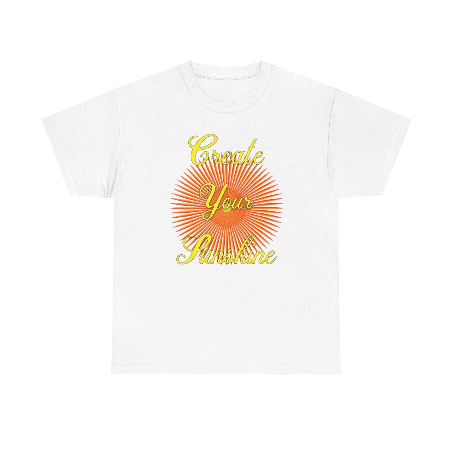 Shine Boldly β Create Your Own Sunshine in Every Step βοΈπ - Create Your Sunshine Unisex Heavy Cotton Tee, Motivational Tee, Inspirational Shirt, Casual Wear, Gift for Her, Summer Fashion