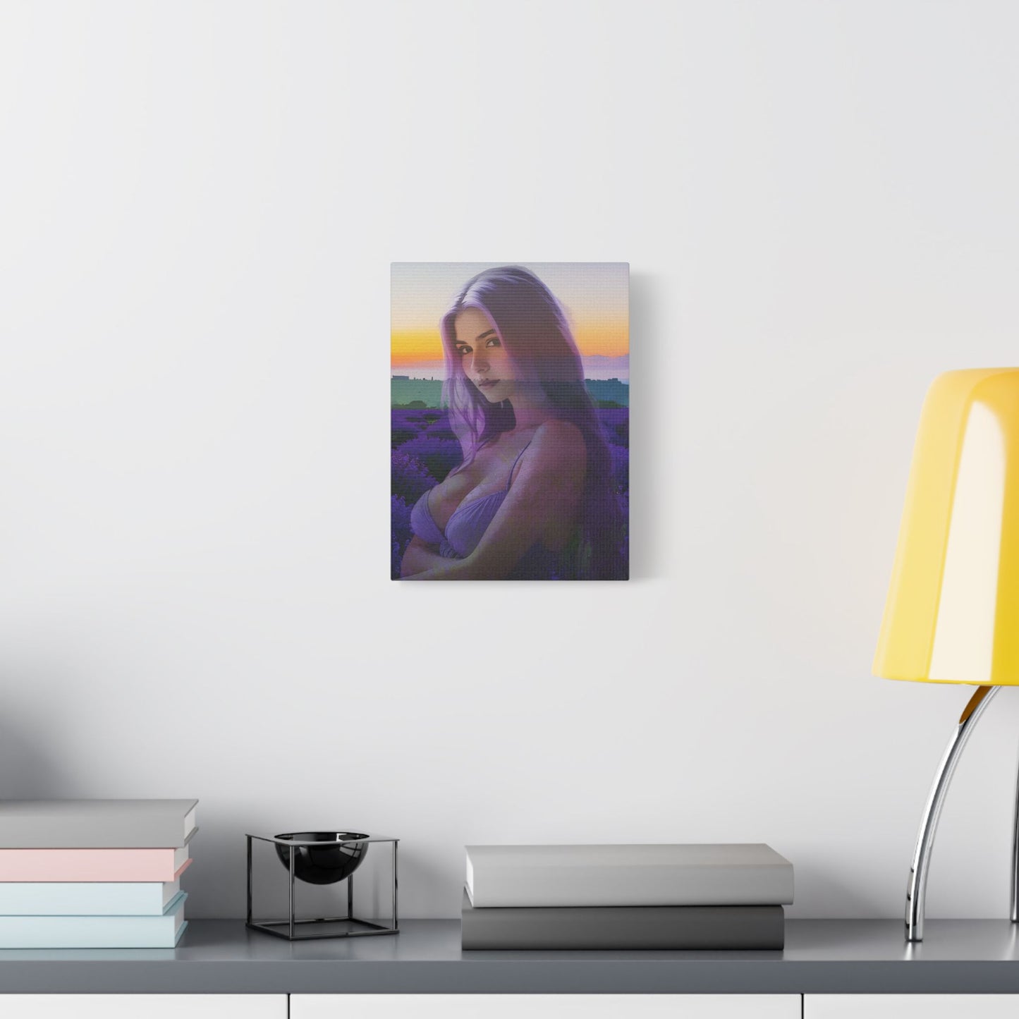 "Beautiful Lavender" – Dreamy Sunset Muse in Lavender Field Canvas Art