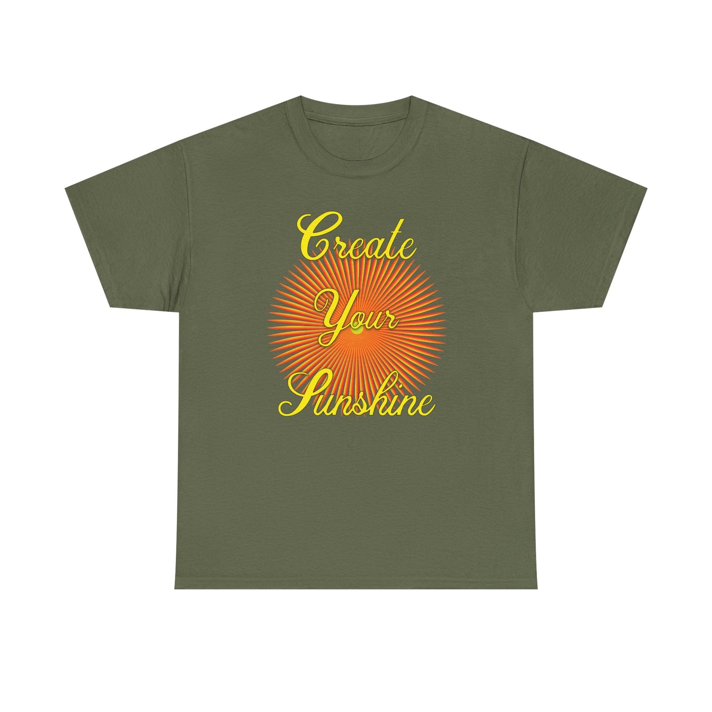 Shine Boldly β Create Your Own Sunshine in Every Step βοΈπ - Create Your Sunshine Unisex Heavy Cotton Tee, Motivational Tee, Inspirational Shirt, Casual Wear, Gift for Her, Summer Fashion