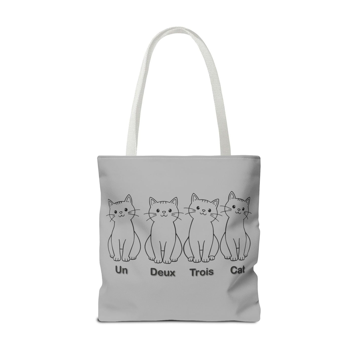 Funny Cat Tote Bag - Un Deux Trois Cat Design - Cute Cat Lover Gift