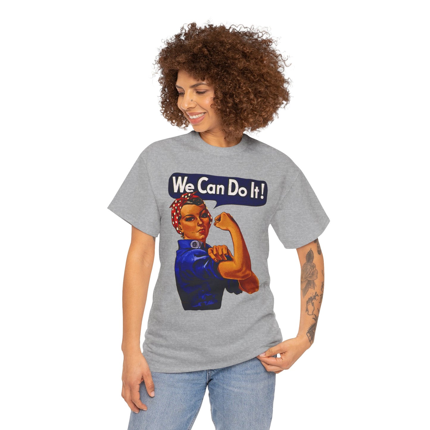 Empowerment Pop Art | Bold "We Can Do It" T-Shirts, Sweatshirts, Mugs & Wall Art for Inspiration - Empowering Unisex Heavy Cotton Tee - We Can Do It! Statement Shirt, Feminist Apparel, Gift for Her, Motivational Tee, Casual Wear