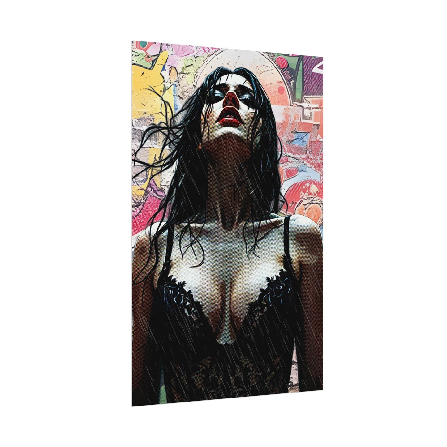 Rise Through the Storm: A Bold Expression of Strength, Passion, and Resilience in the Rain - Bold Art Rolled Posters, Wall Decor, Unique Gift, Home Aesthetic, Modern Art Print, Gallery Wall, Bedroom Decor