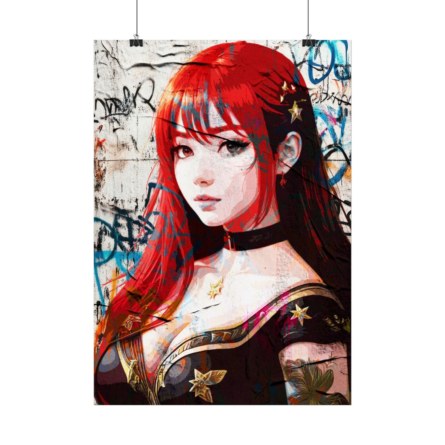 Edgy Street Art Poster featuring "Bold Beautiful Readhead" - Pop Art