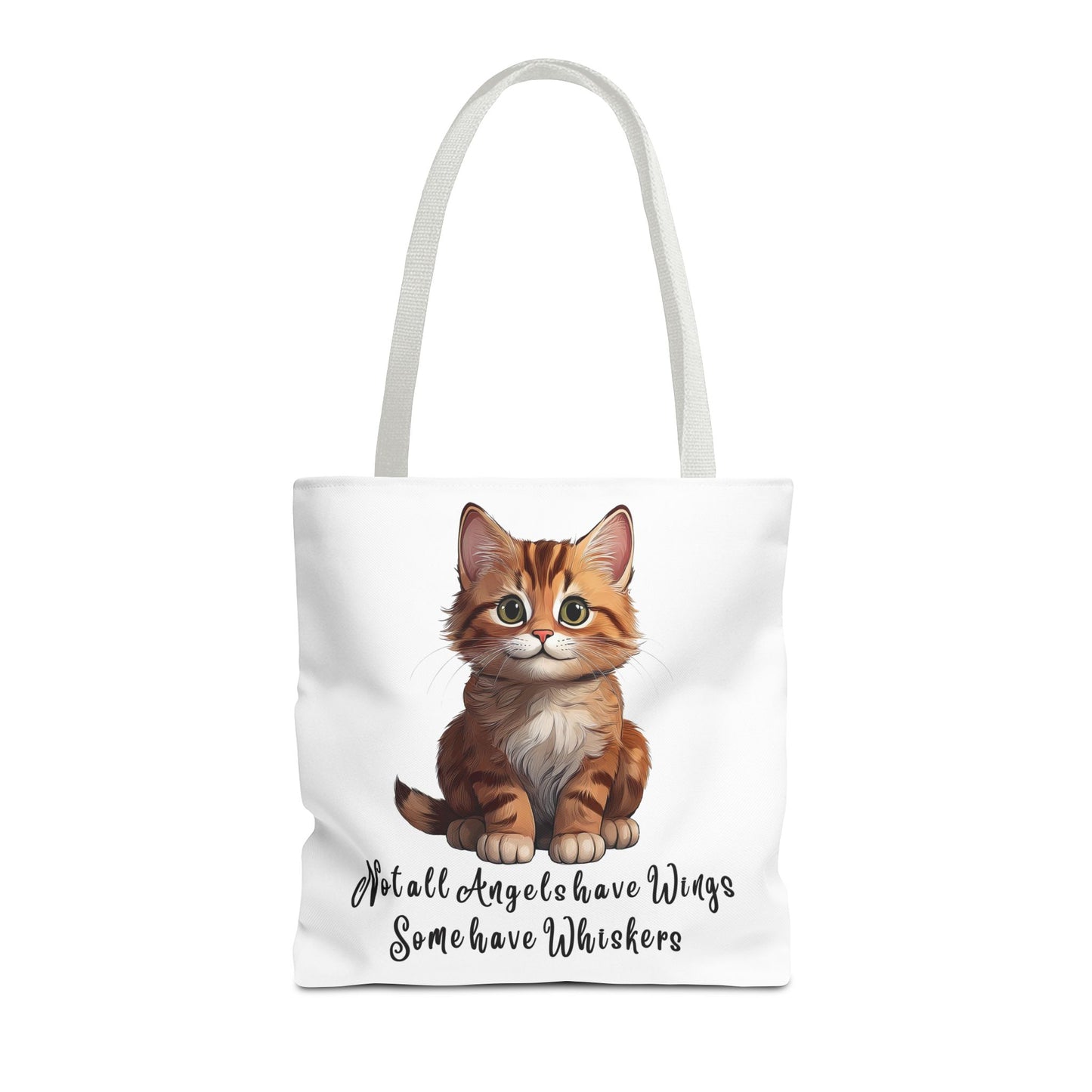 Colorful Tri-Color Cat Tote Bag: Not all Angels have Wings, some have whiskers