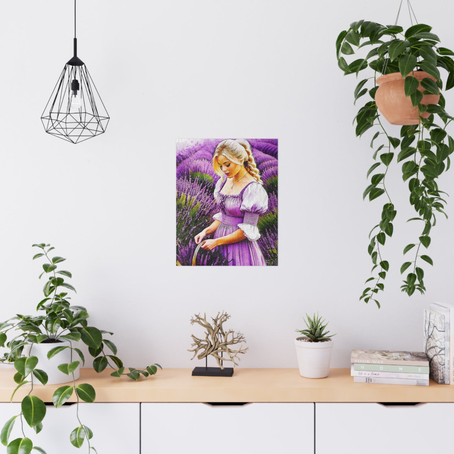 Lavender Field Matte Poster, Wall Art Decor, Feminine Art Print, Home Aesthetic, Gift for Her, Floral Wall Decor