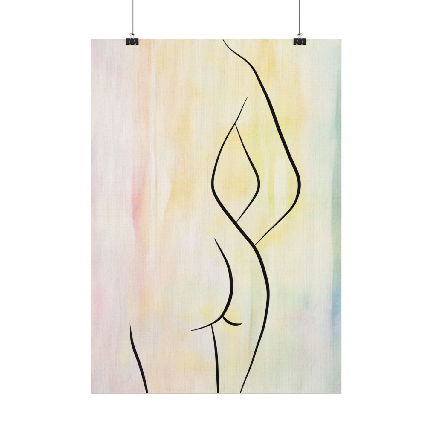 Elegant Abstract Art Rolled Poster - Minimalist Body Line Design for Home Decor