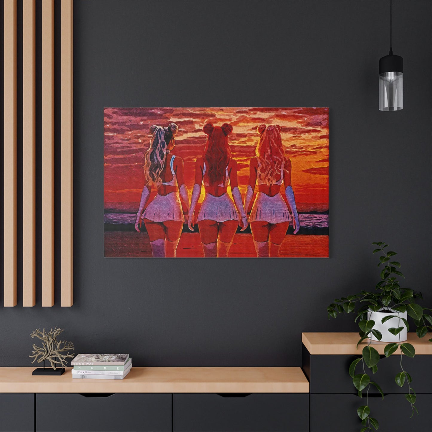 Horizon Sisters β United in Light and Love π
ππ β Unity & Peace in Vibrant Coastal Light - Stretched Canvas Art Print, Boho Wall Decor, Beach Sunset Art, Girls Artwork, Home and Living