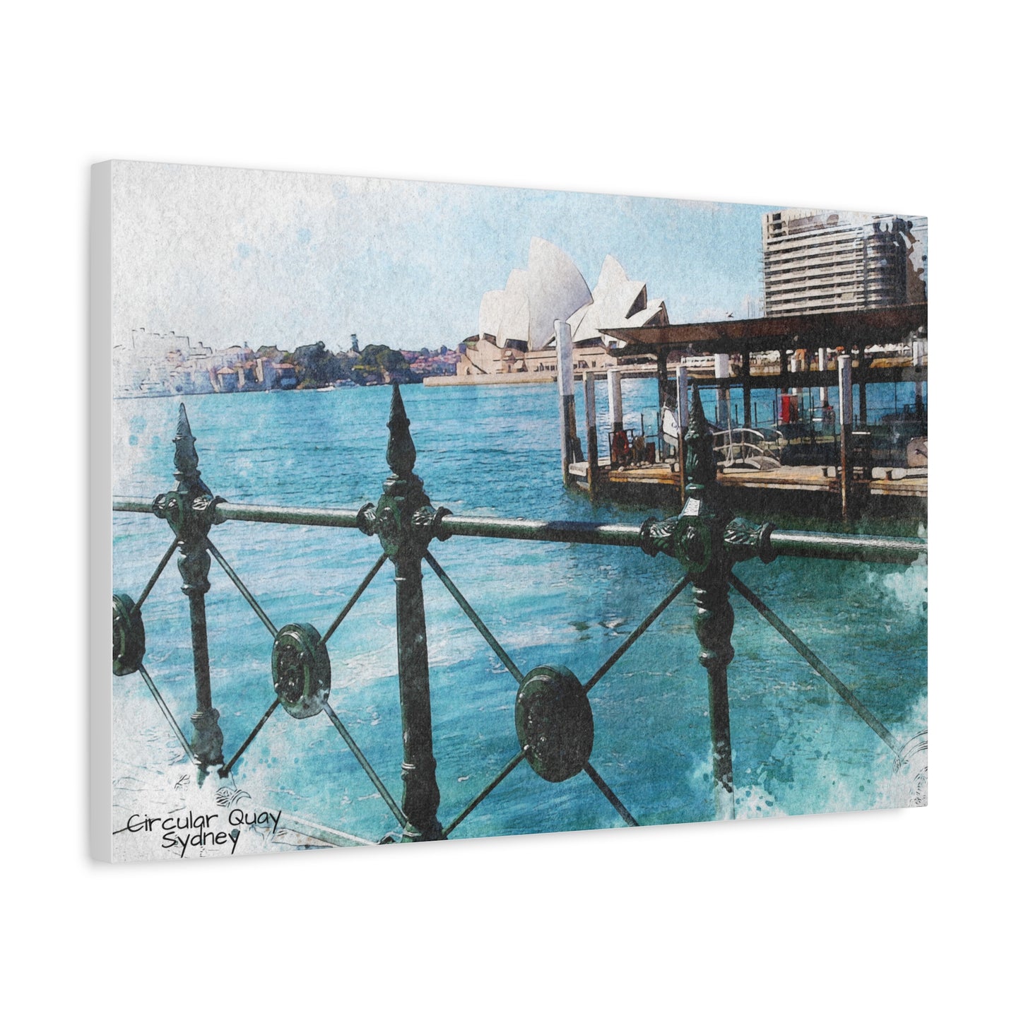 Artistic Wall Canvas - Sydney's Circular Quay Scenic Print