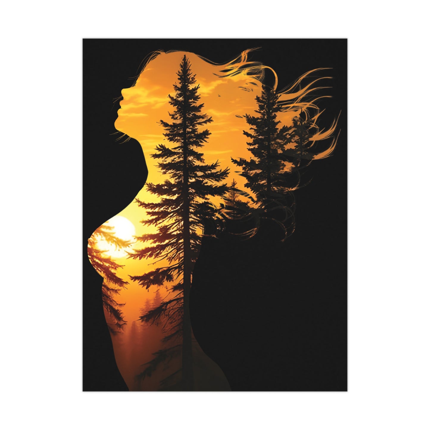 Forest Queen – Embrace the Wild Elegance #ForestQueen #ArtPrint #DoubleExposure #NatureArt #HomeDecor Matte Poster, Bohemian Wall Art, Home Decor, Inspirational Art, Gifts for Nature Lovers, Bedroom Decoration