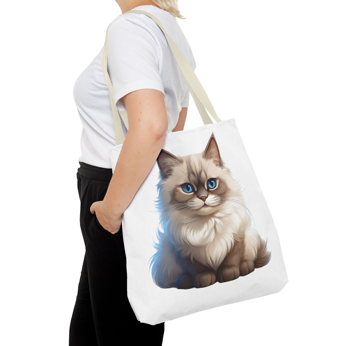 Ragdoll Cuteness Cat Illustration Tote Bag - Perfect for Pet Lovers