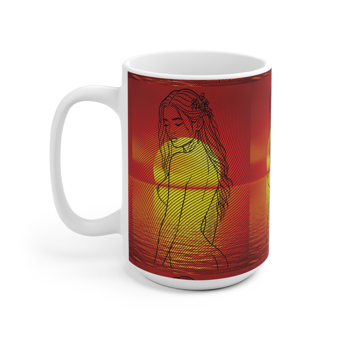 Elegant Sunset Ceramic Mug - Stylish Coffee Cup, Gift for Her, Warm Tea Mug, Self-Care Essential, Home Decor