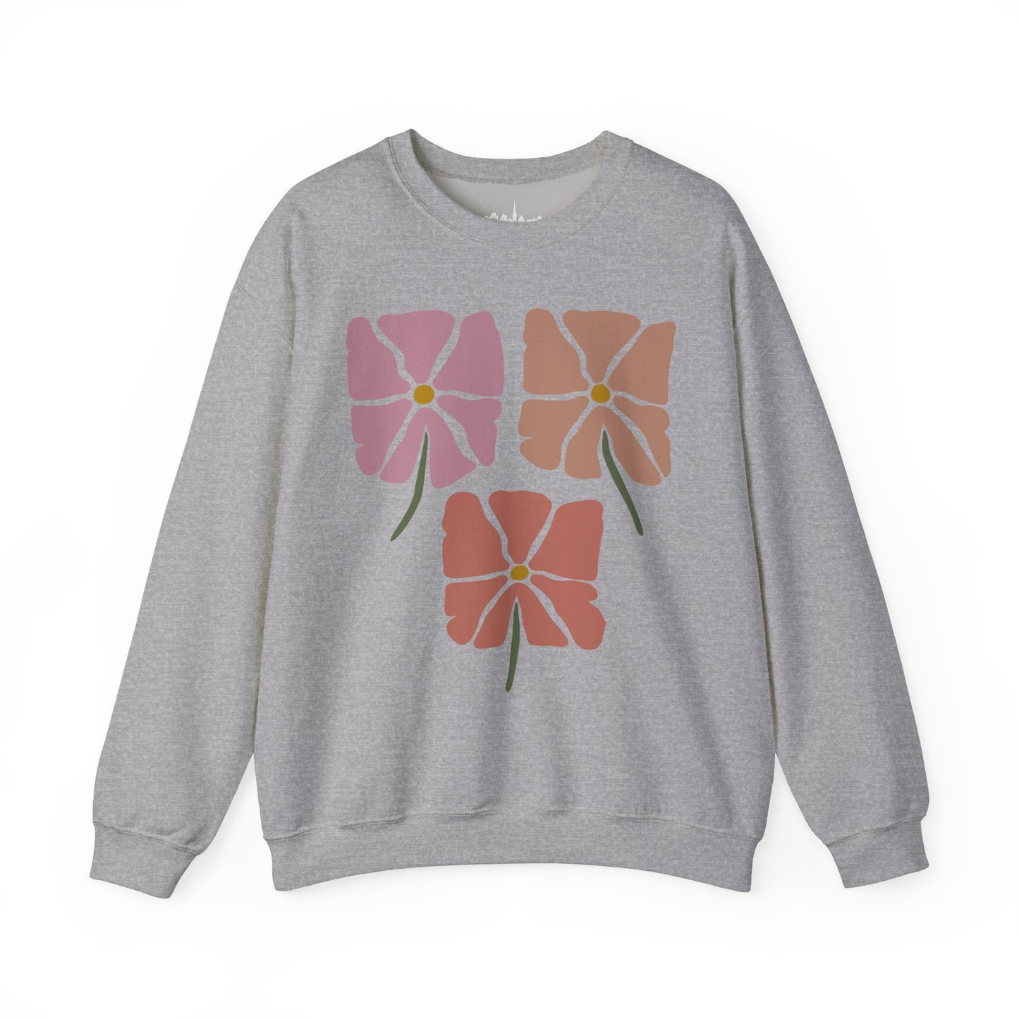 Vintage Look Flower Crewneck Sweatshirt