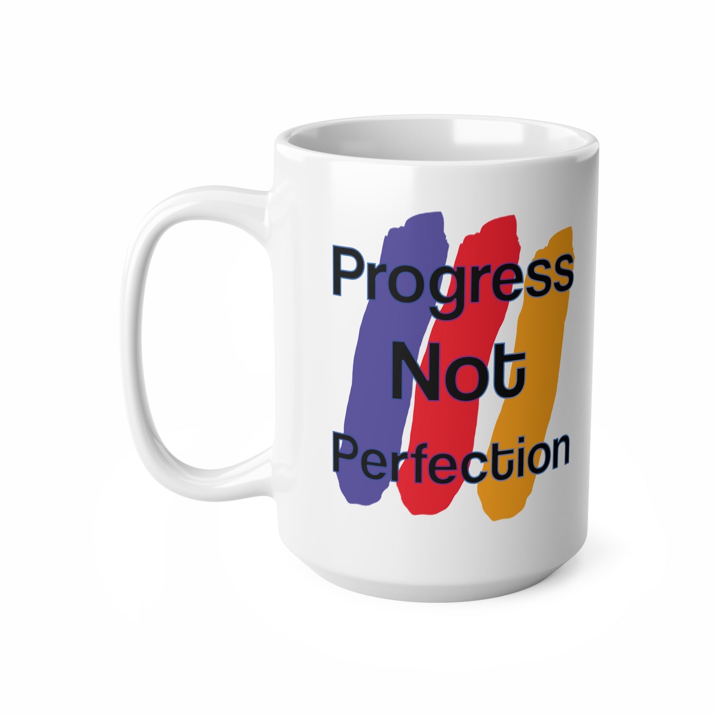 Wear the Win – Progress Is the Real Power 🌟🎨 - Motivational Ceramic Coffee Cups - Progress Not Perfection, Inspirational Mug, Gift for Coffee Lovers, Home Office Decor, Self-Care Reminder