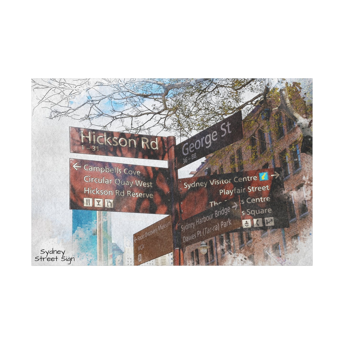 Canvas Print Inner Sydney Street Sign Art