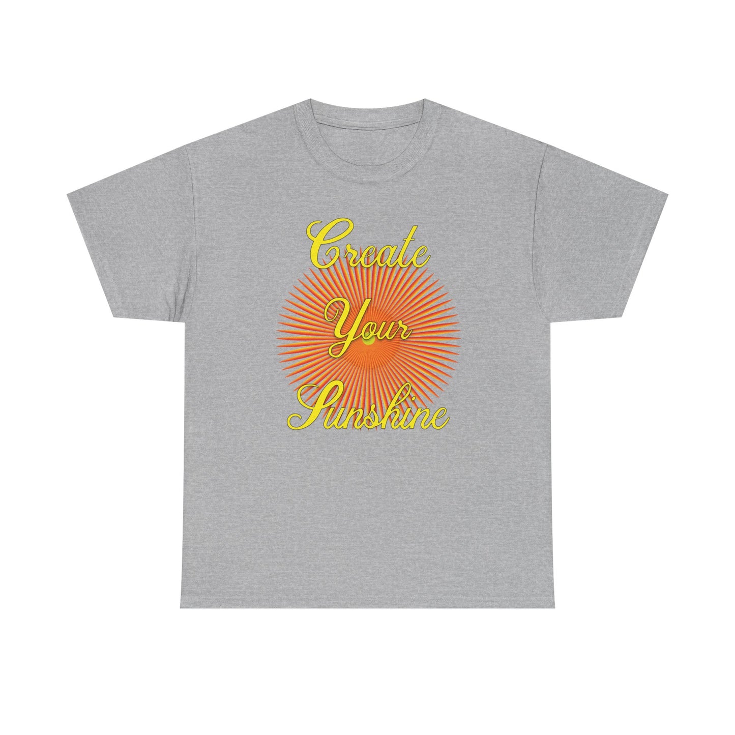Shine Boldly β Create Your Own Sunshine in Every Step βοΈπ - Create Your Sunshine Unisex Heavy Cotton Tee, Motivational Tee, Inspirational Shirt, Casual Wear, Gift for Her, Summer Fashion