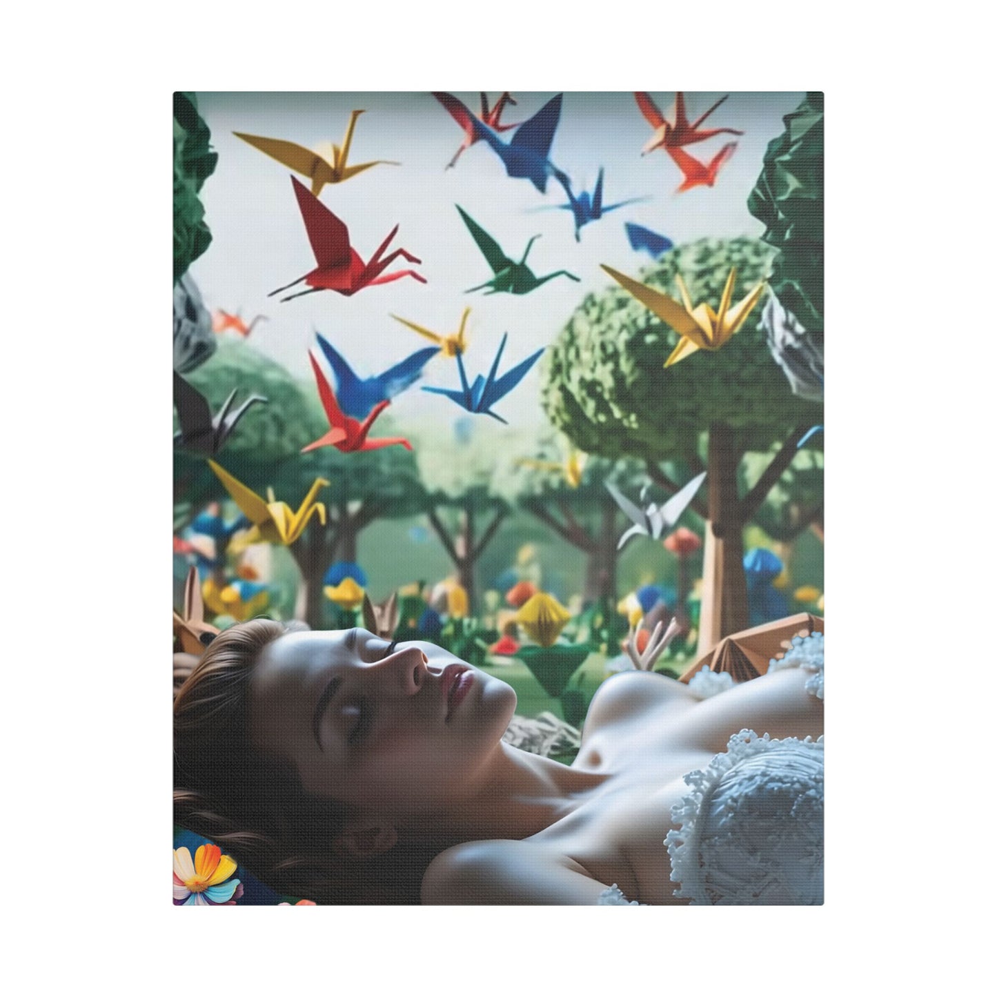 Dreams in Origami Forest – Surreal Canvas & Poster Art Canvas Print