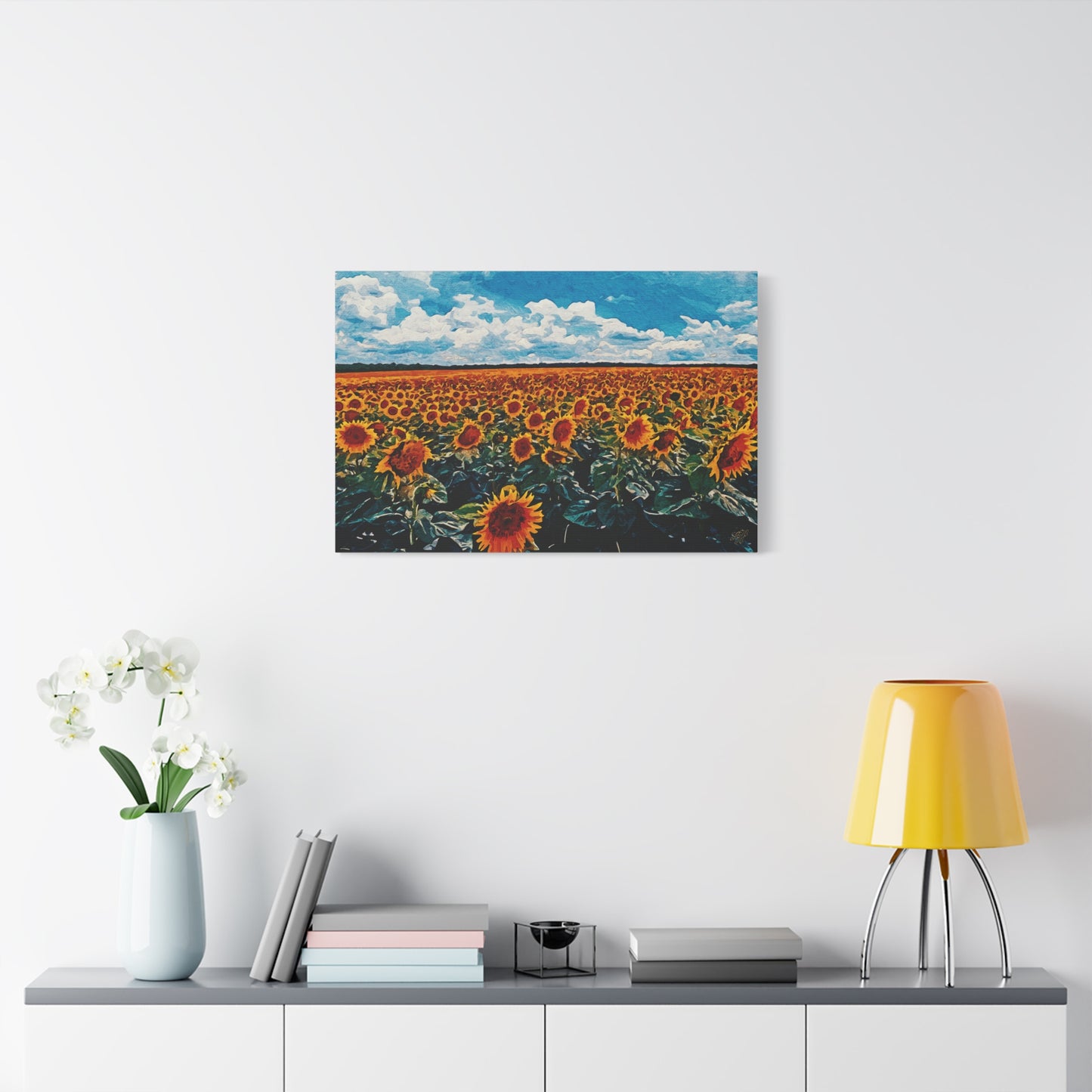 'Vibrant Sunflower Field' Canvas Print Wall Art