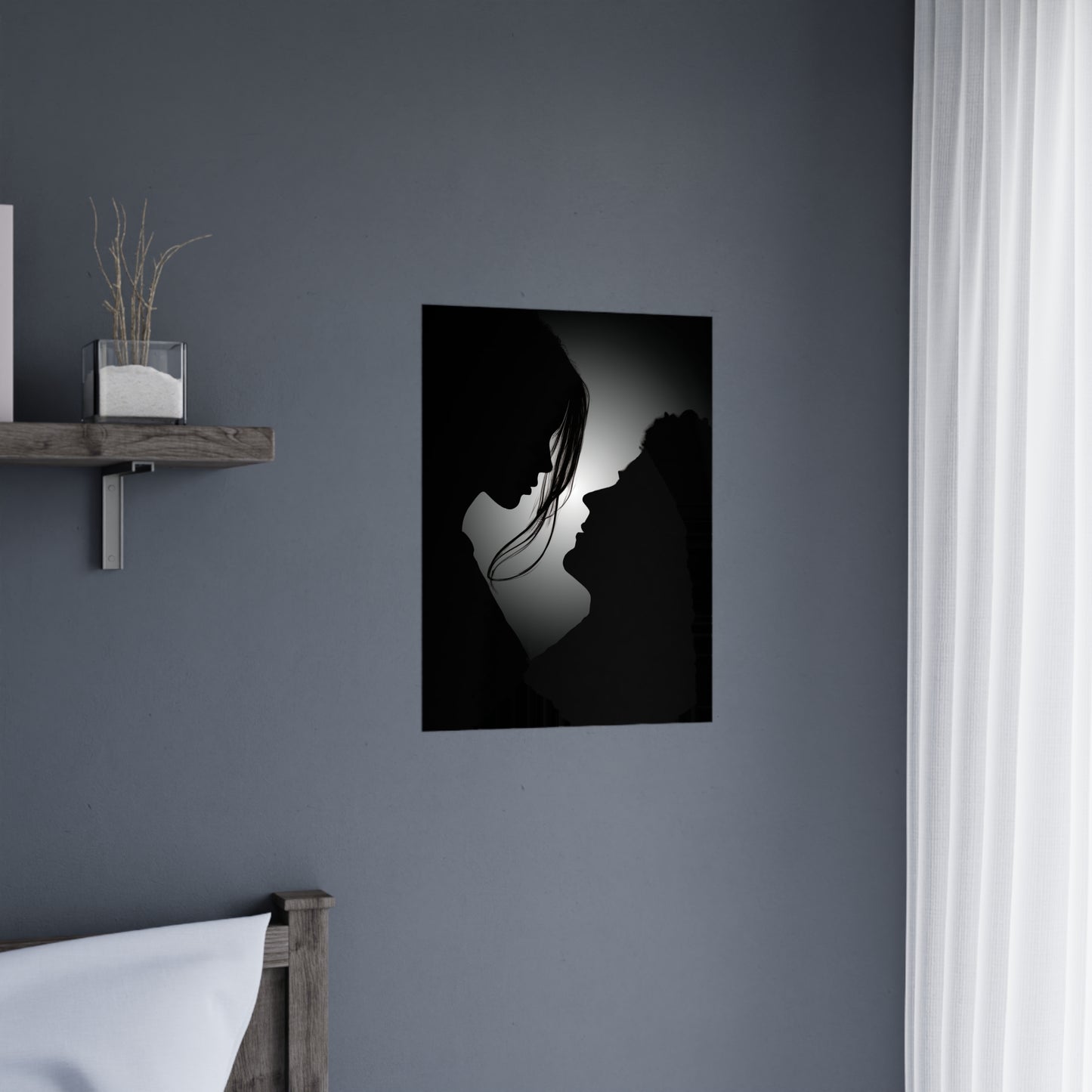Romantic Silhouette –"Possibilities" Couple Art for Poster Decore Matte Poster, Wall Art for Home Decor, Bedroom Accent, Gift for Couples, Black and White Art Print