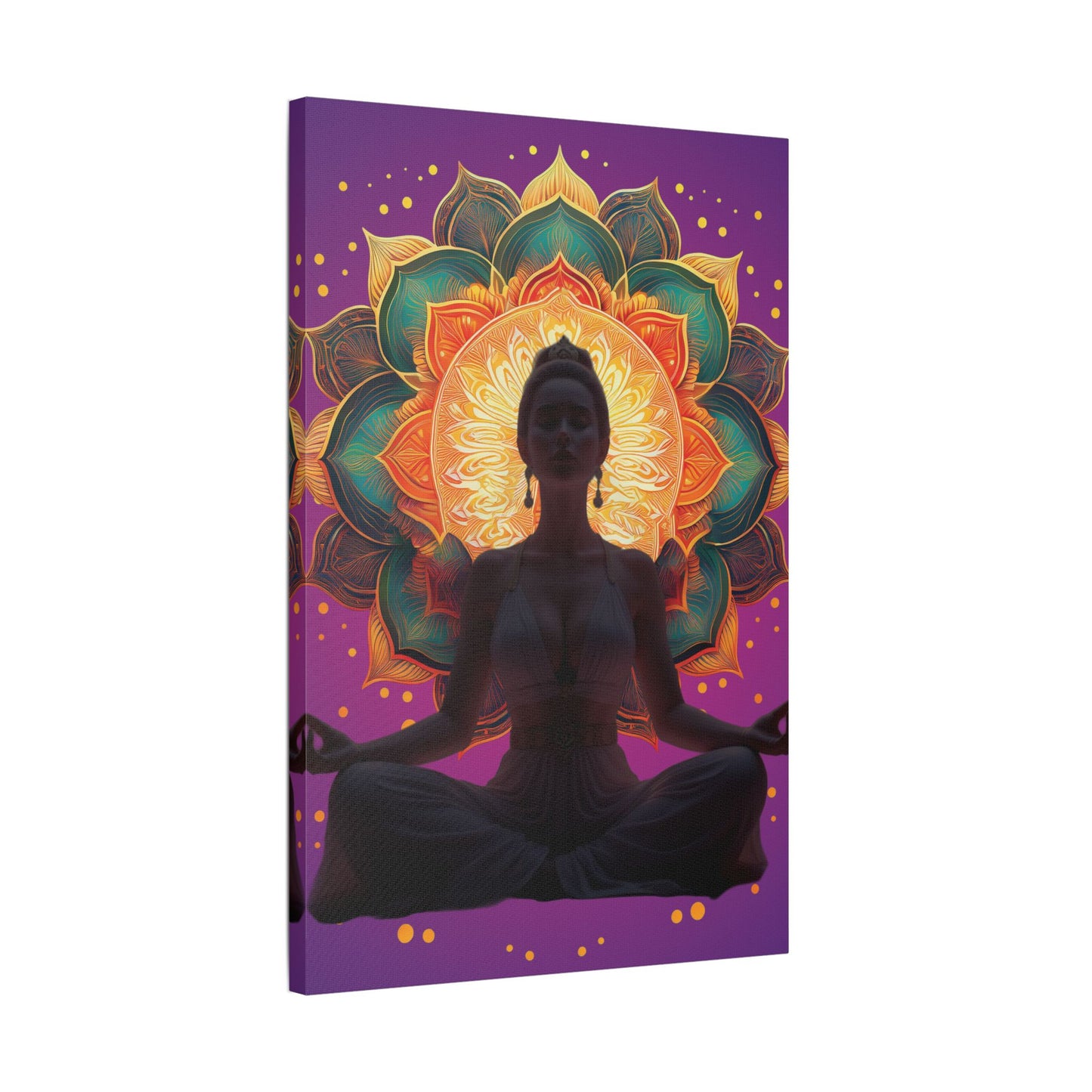Meditation Canvas Art Print, Spiritual Wall Decor, Yoga Decor, Mindfulness Gift, Bohemian Art, Lotus Flower Canvas
