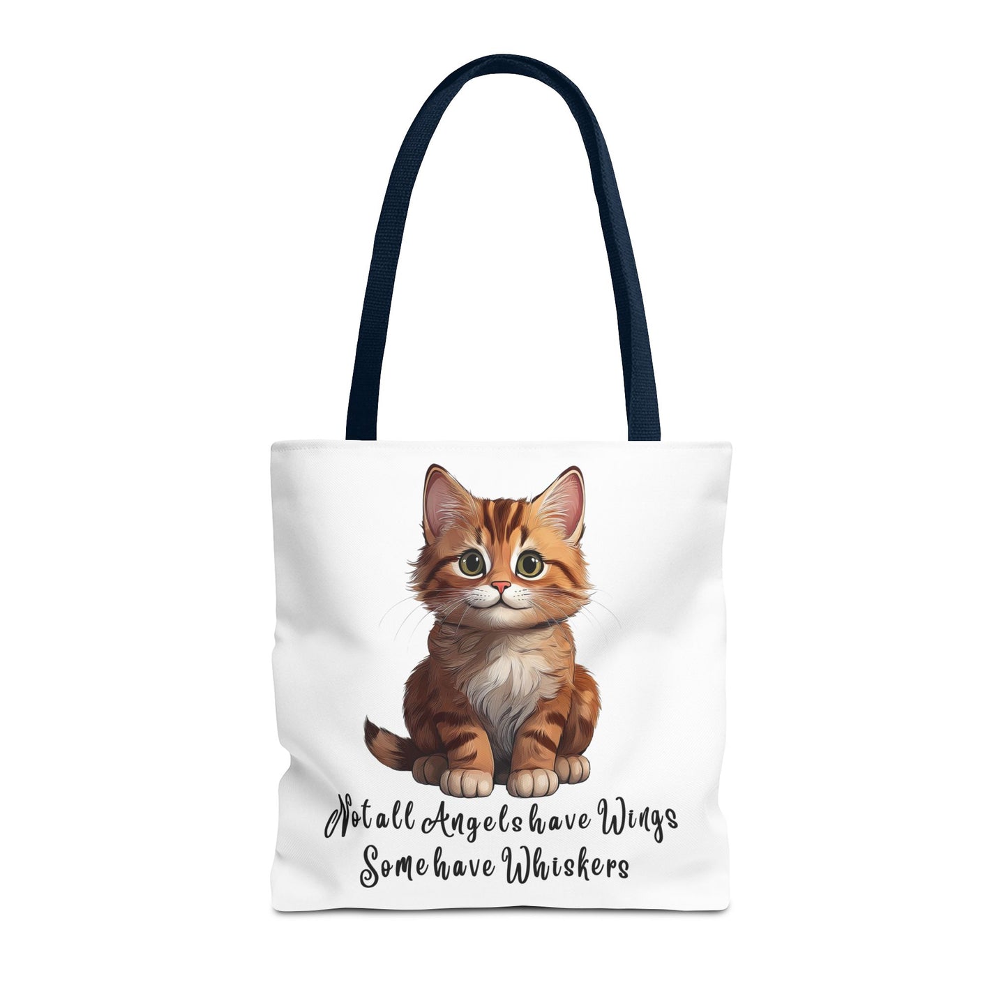Colorful Tri-Color Cat Tote Bag: Not all Angels have Wings, some have whiskers