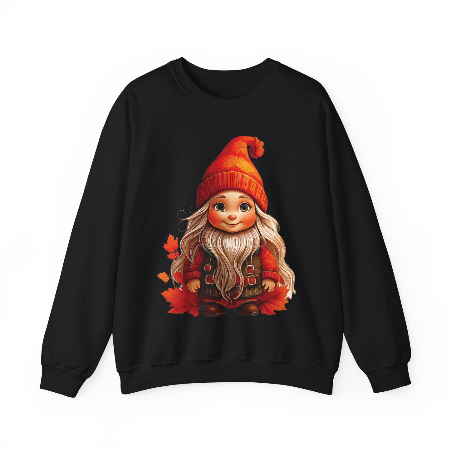 Autumn Gnome Magic – Cozy Whimsy in Every Leaf - Cozy Gnome Crewneck Sweatshirt, Fall Sweater, Autumn Design, Unisex Hoodie, Gift for Her, Holiday Apparel