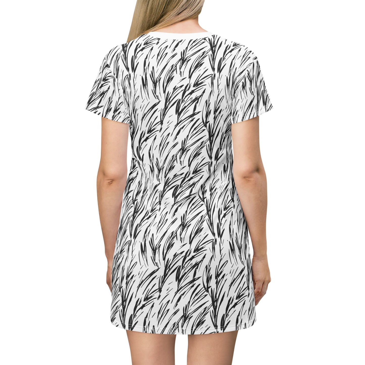Abstract Botanical T-Shirt Dress