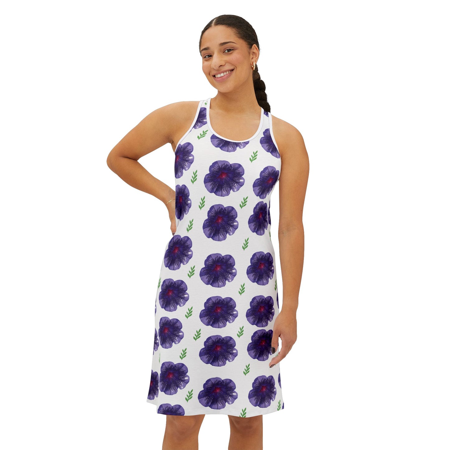 "Petunia" Floral Women's Racerback Dress - Summer Vibes & Comfortable Style