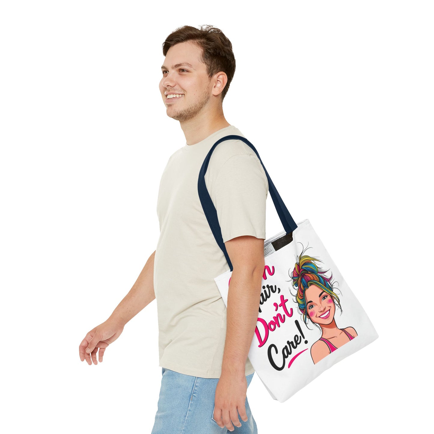 Fun Gym Tote Bag - 'Gym Hair, Don't Care!' - Perfect for Fitness Enthusiasts