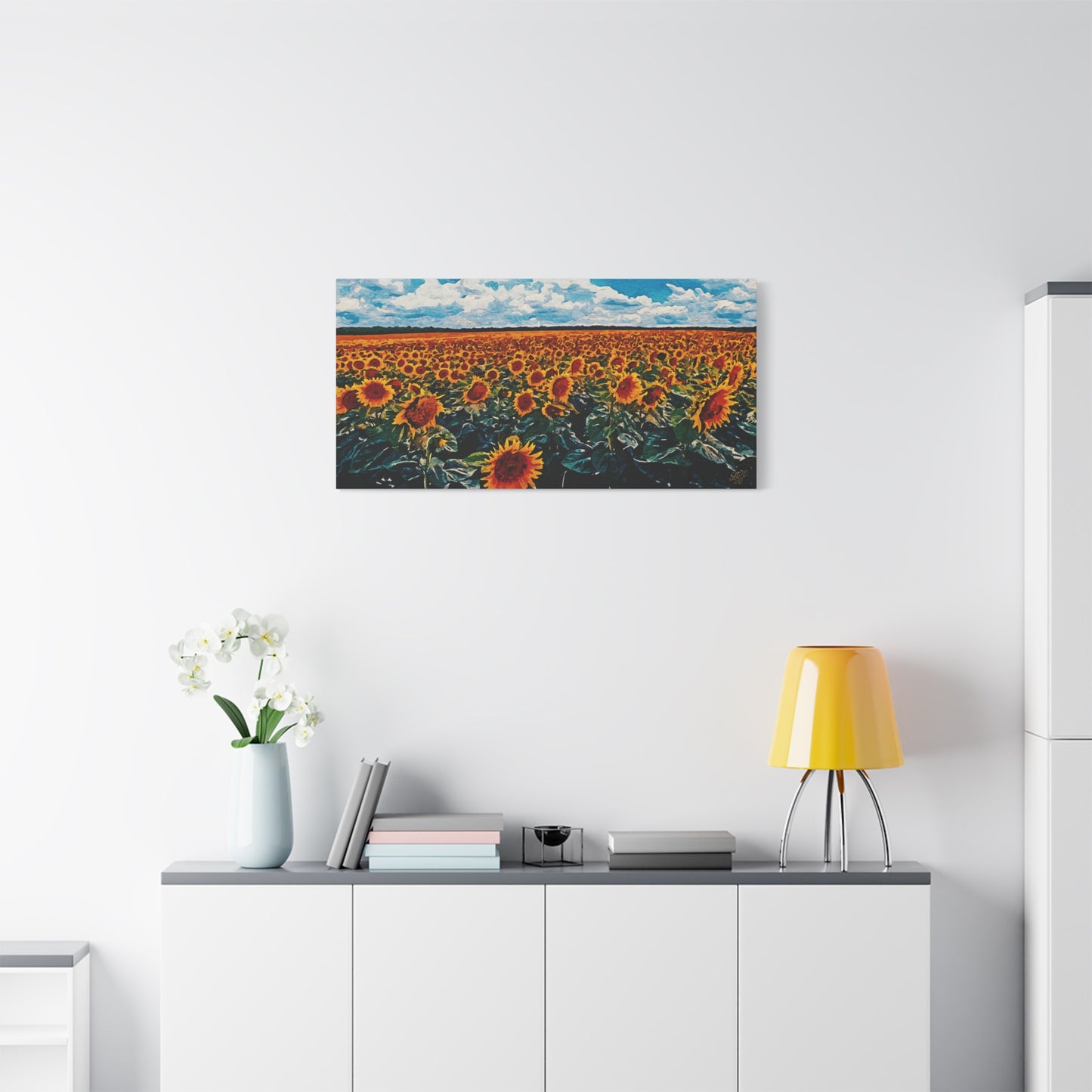 'Vibrant Sunflower Field' Canvas Print Wall Art