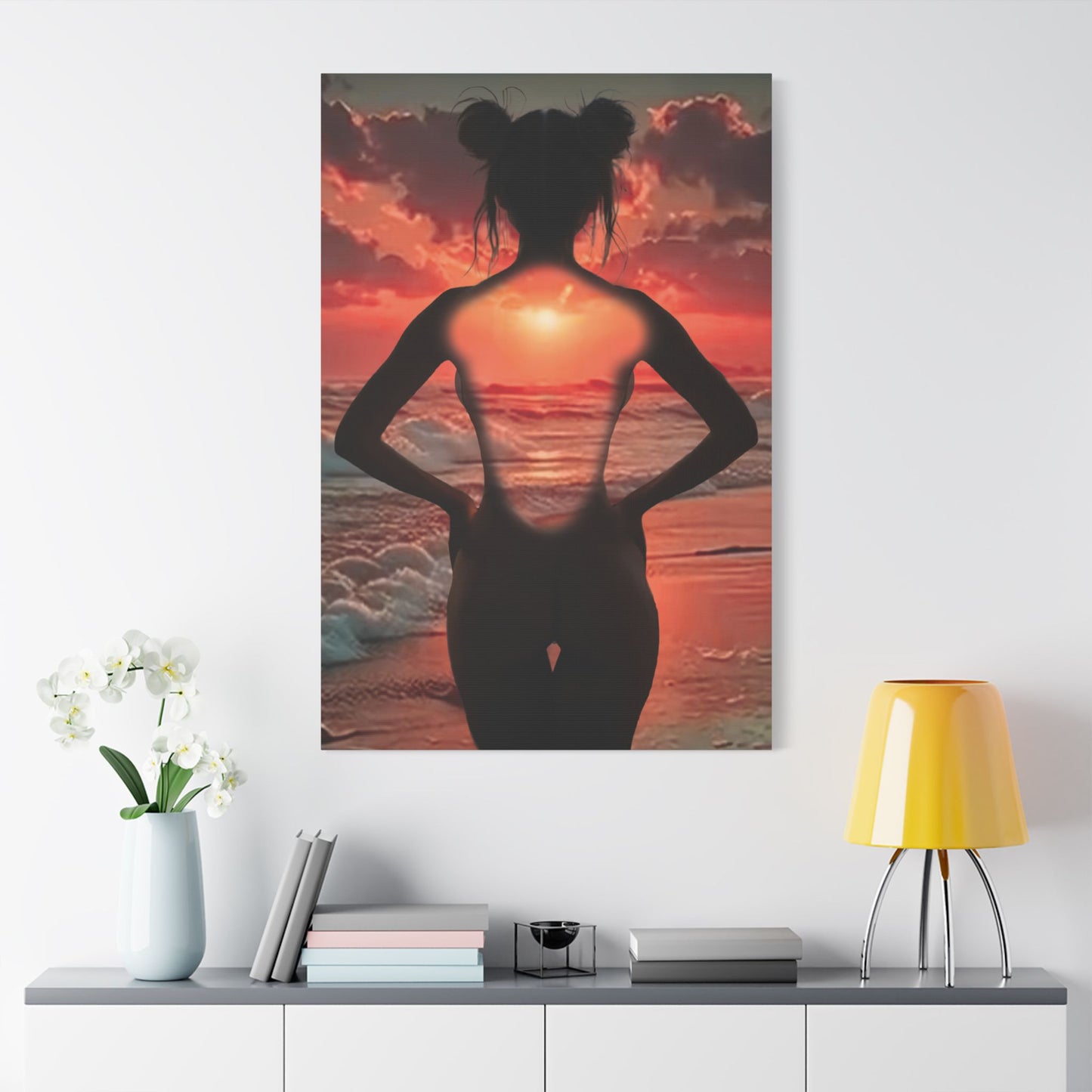 Sunset Within โ Strength That Shines Through ๐
๐ช - Sunset Silhouette Canvas Art, Modern Home Decor, Inspirational Wall Art, Unique Gift Idea, Beach Lover's Wall Hanging