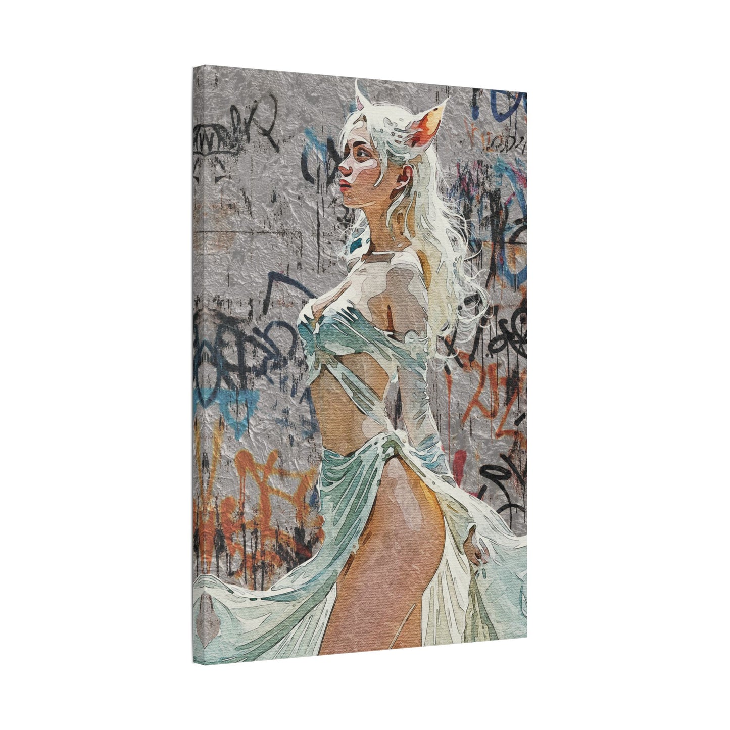 Urban Elf – Empower Your Walls with Vivid Street Art Canvas - Art Print Canvas, Wall Decor, Modern Home Art, Unique Gift, Stylish Decoration, Portrait Artwork, Statement Piece