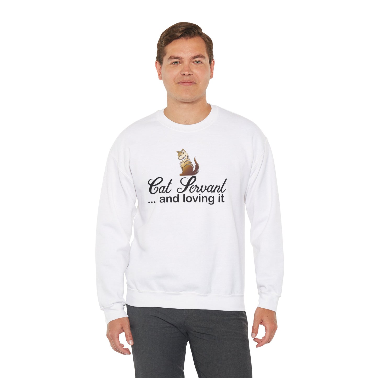 Cat Servant... and loving it - Sweatshirt - Unisex Heavy Blend™ Crewneck for Cat Lovers