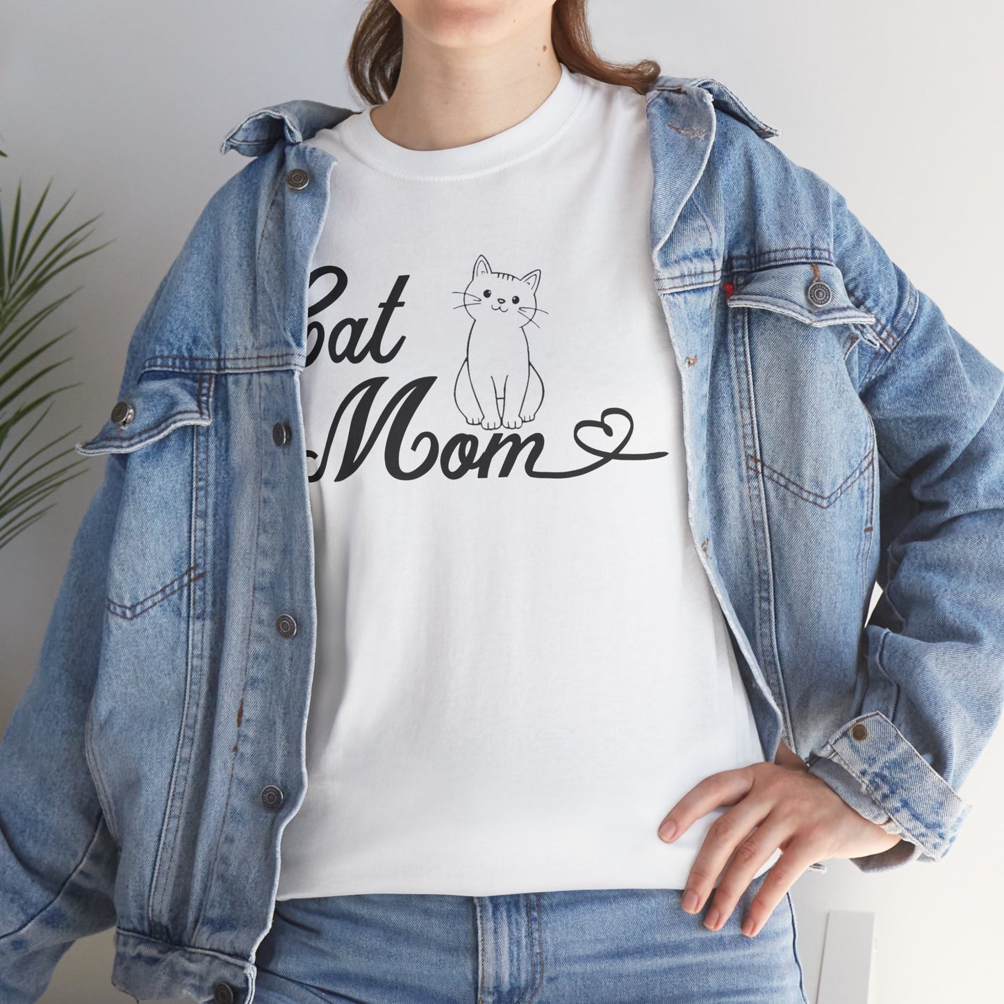 Cat Mom Unisex Heavy Cotton Tee - Perfect Gift for Cat Lovers