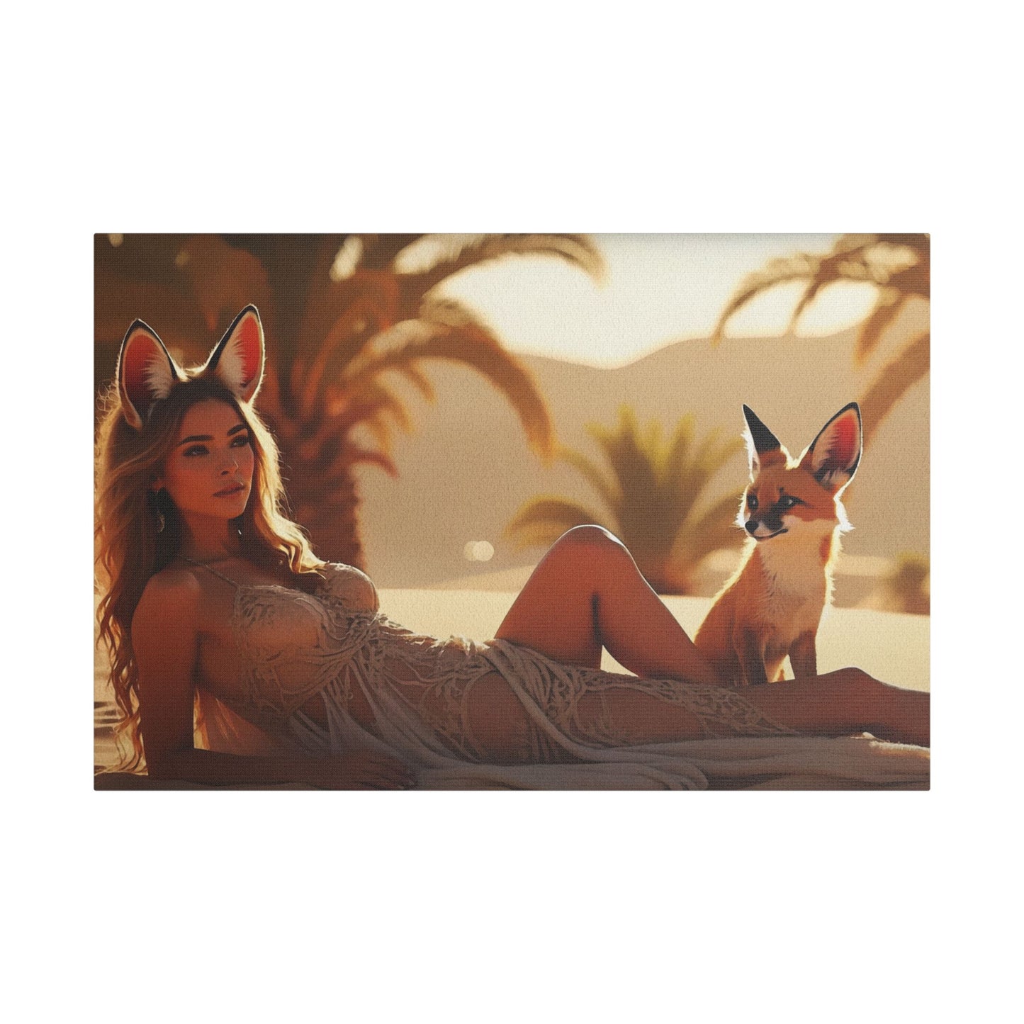 3 Foxes – Desert Fox Muse Canvas Art
