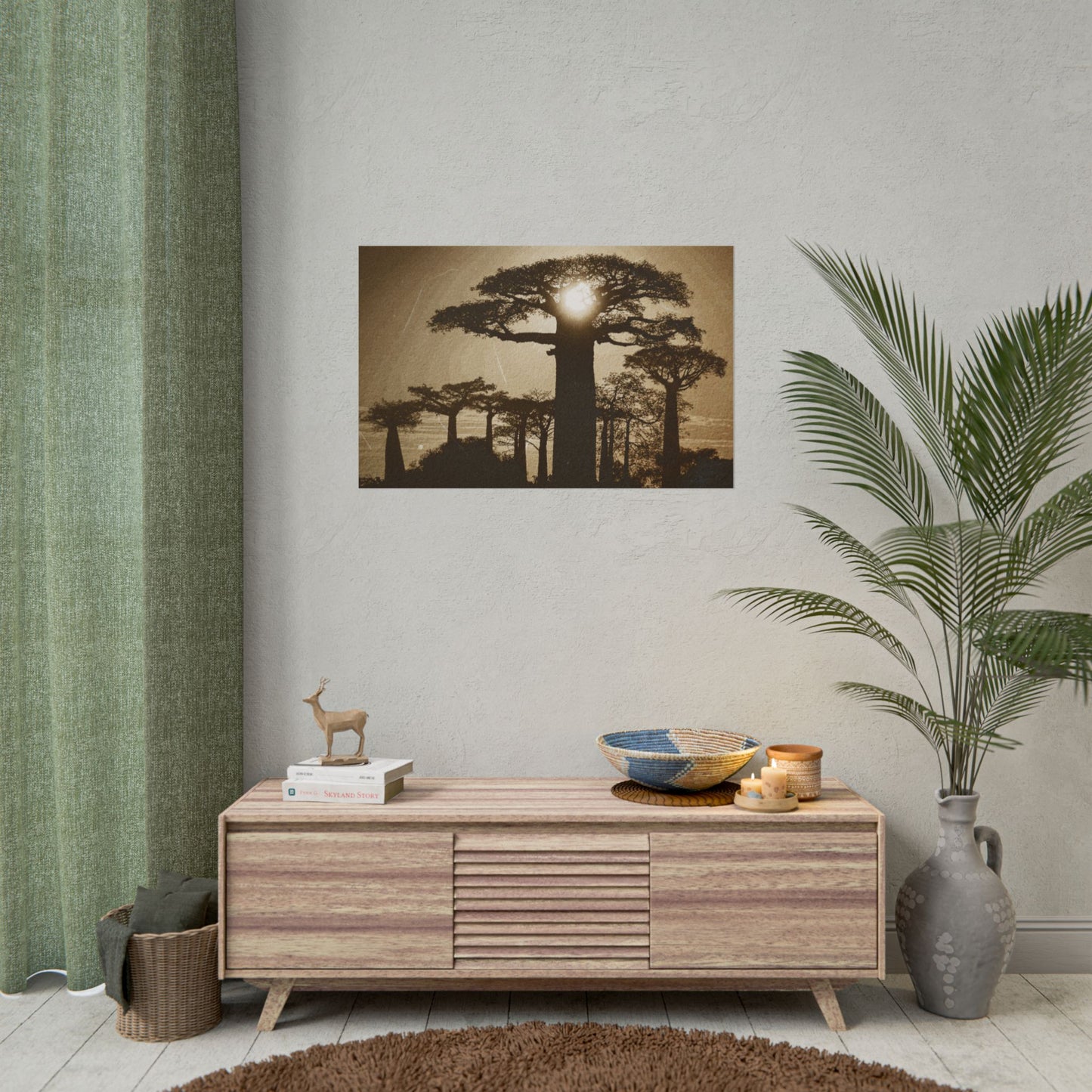 Vintage Baobab Tree Rolled Poster - Nature Wall Art - Perfect for Home Decor