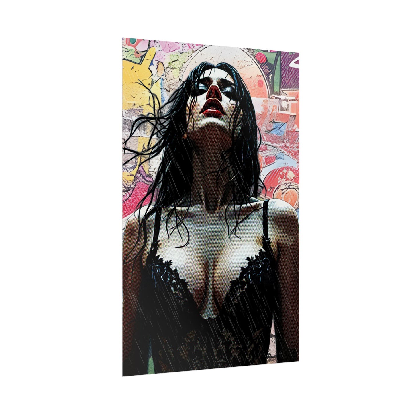 Rise Through the Storm: A Bold Expression of Strength, Passion, and Resilience in the Rain - Bold Art Rolled Posters, Wall Decor, Unique Gift, Home Aesthetic, Modern Art Print, Gallery Wall, Bedroom Decor
