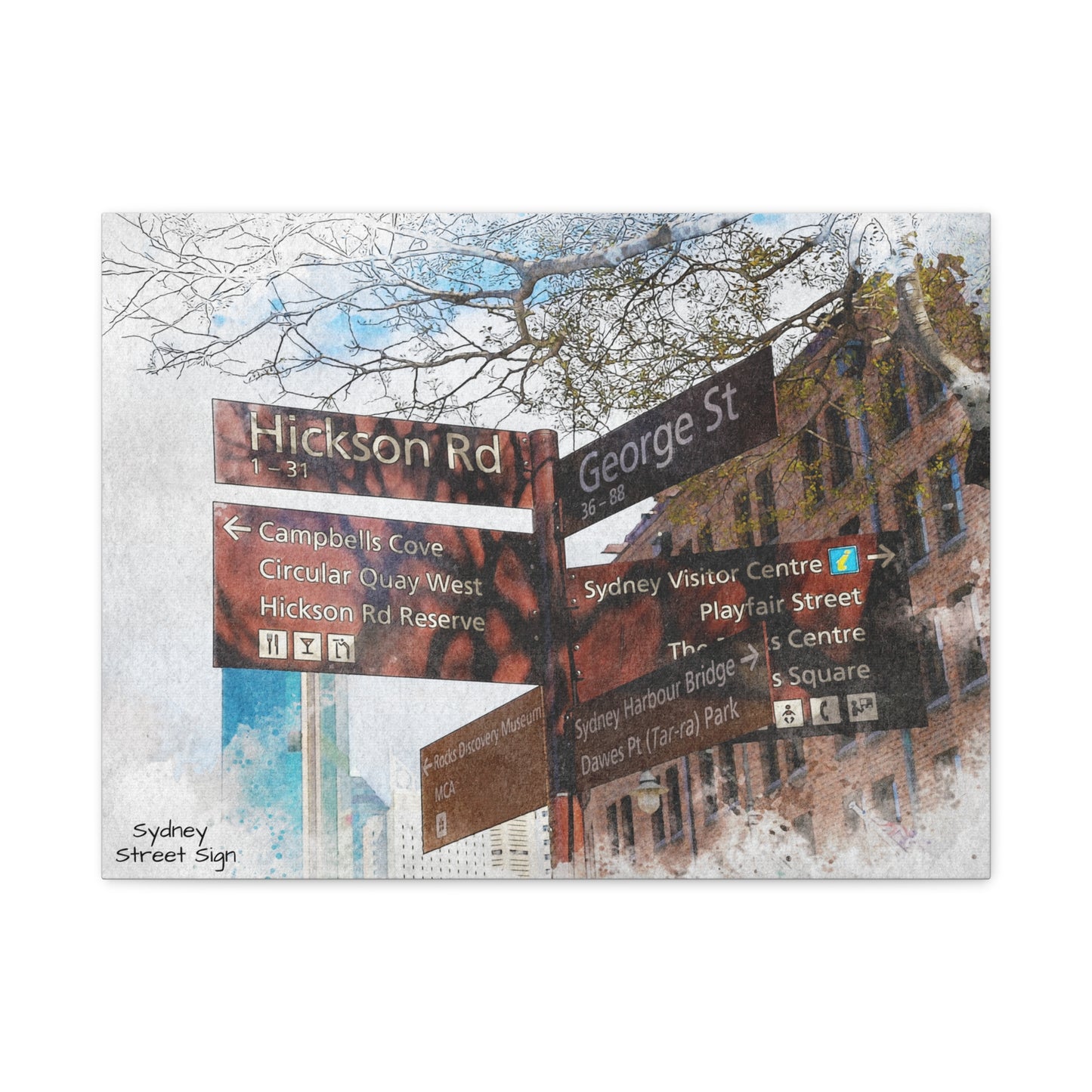 Canvas Print Inner Sydney Street Sign Art