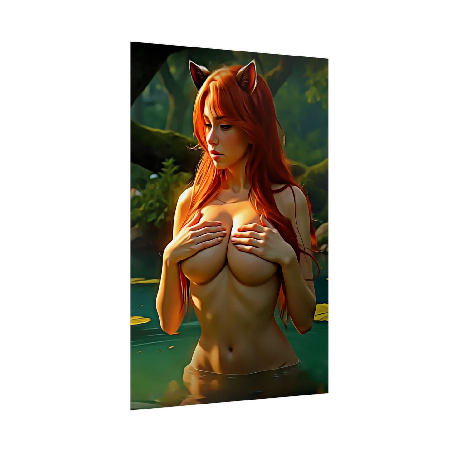 Mystic Forest Guardian – Enchanted Nature Art Oil Painting Print - Rolled Posters