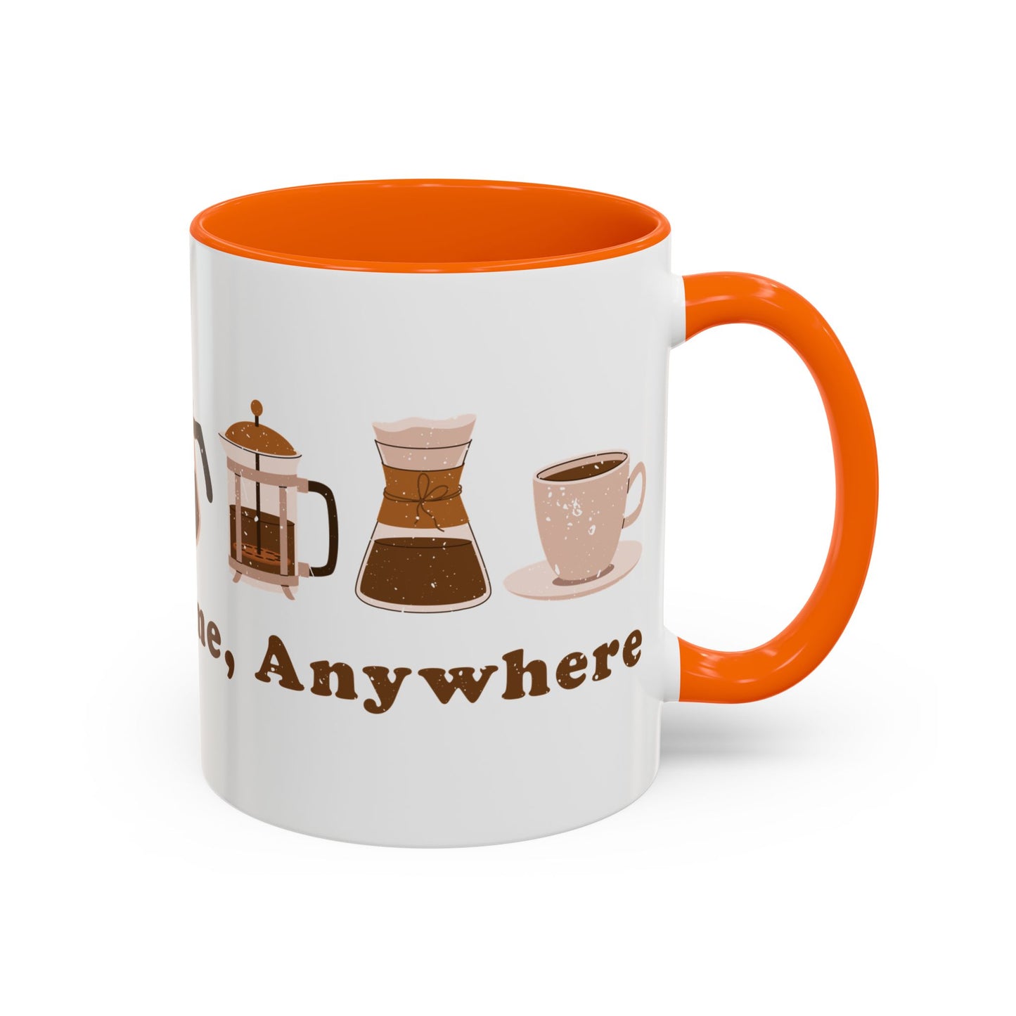 Mug - Coffee Anytime, Anywhere - Retro, vintage Accent Coffee Mug (11oz)