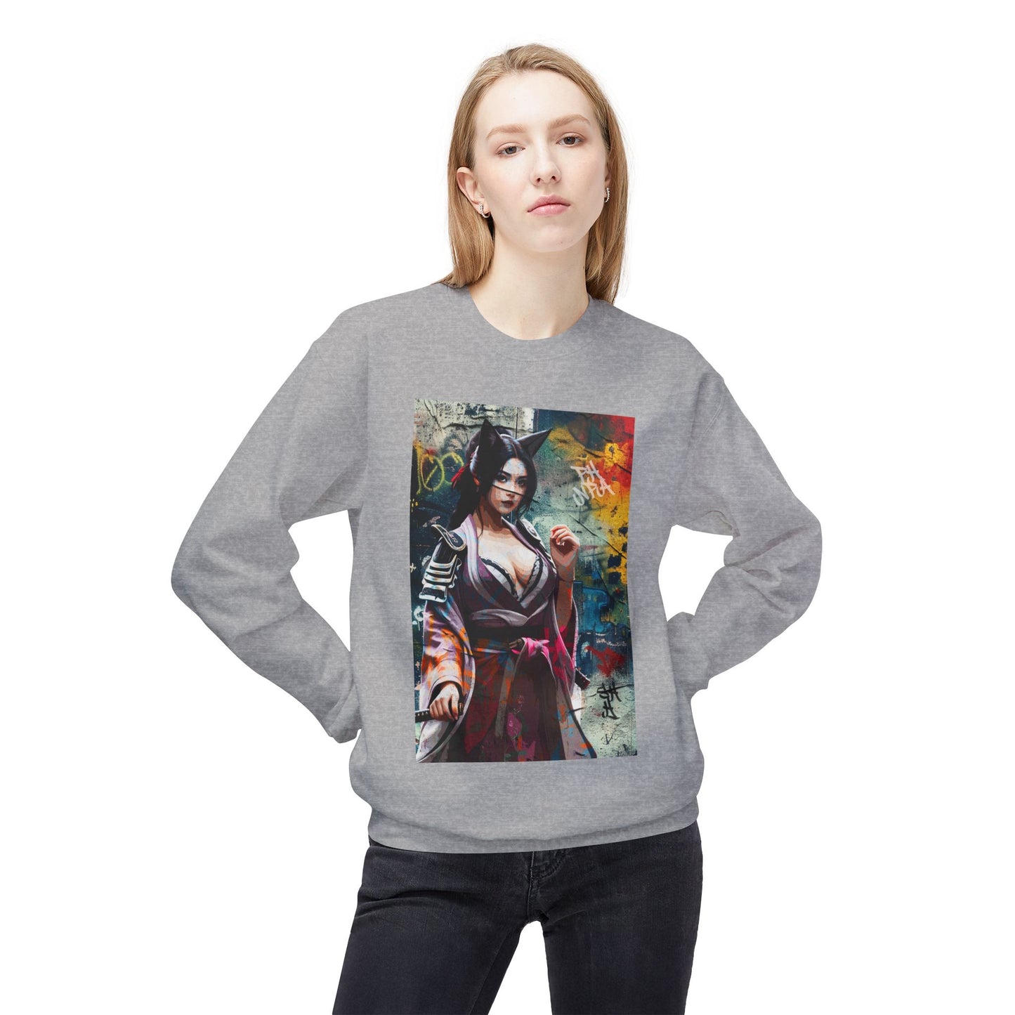 Graffiti Warrior Cat Women Sweatshirt