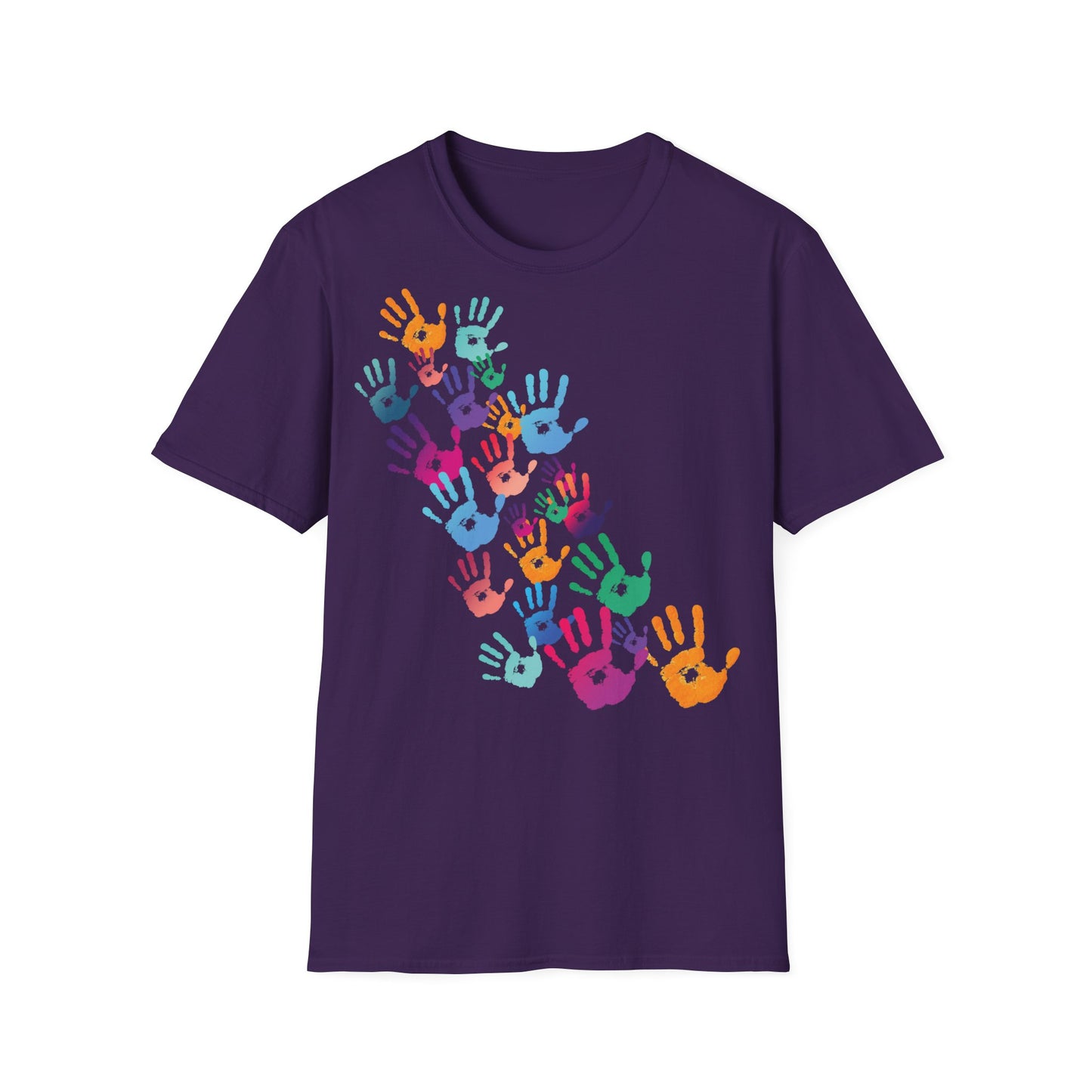 Colorful Handprints T-Shirt - Unisex Softstyle