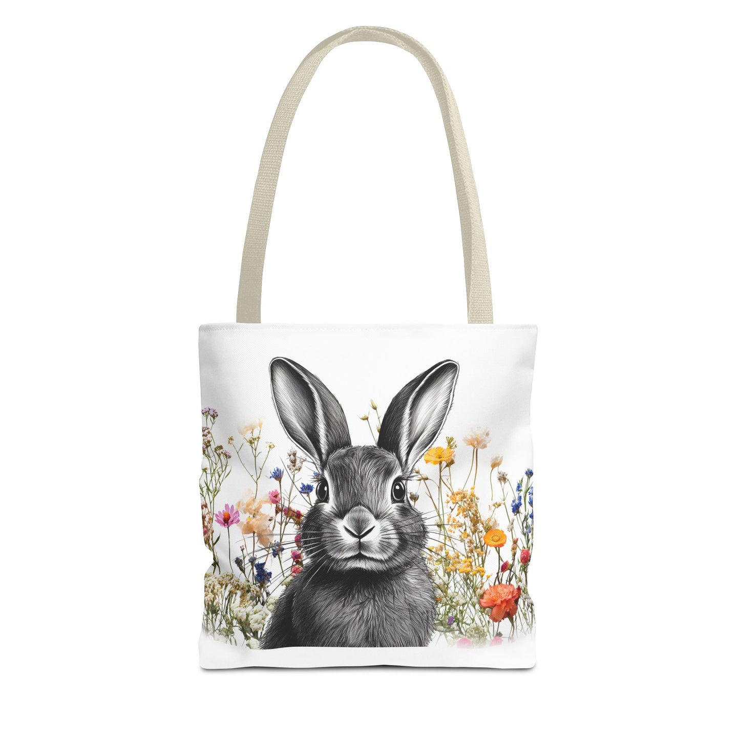 Easter Tote Bag - Easter Bunny in a Meadow
