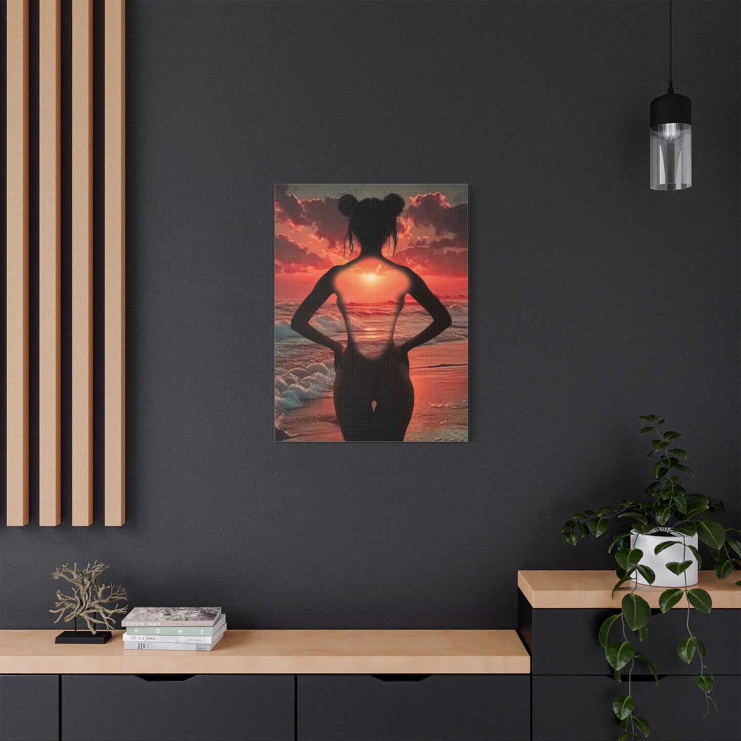 Sunset Within โ Strength That Shines Through ๐
๐ช - Sunset Silhouette Canvas Art, Modern Home Decor, Inspirational Wall Art, Unique Gift Idea, Beach Lover's Wall Hanging