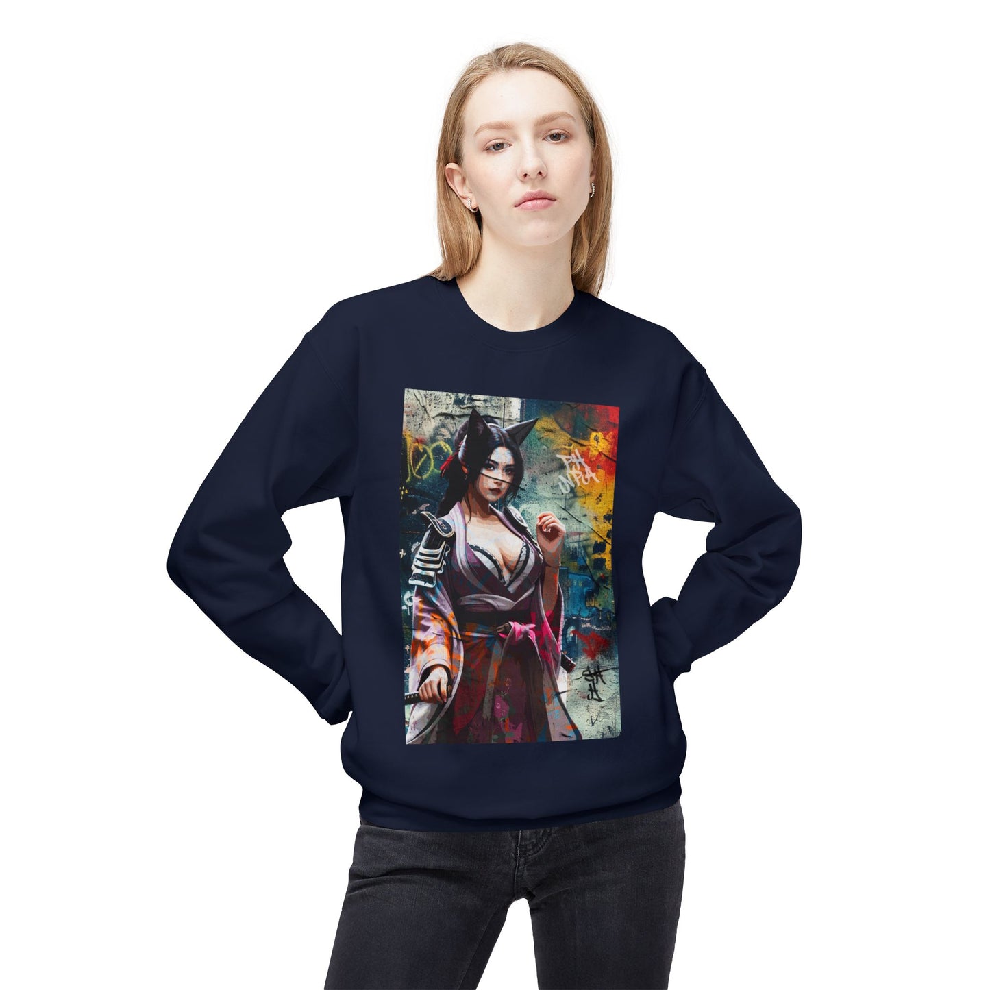 Graffiti Warrior Cat Women Sweatshirt