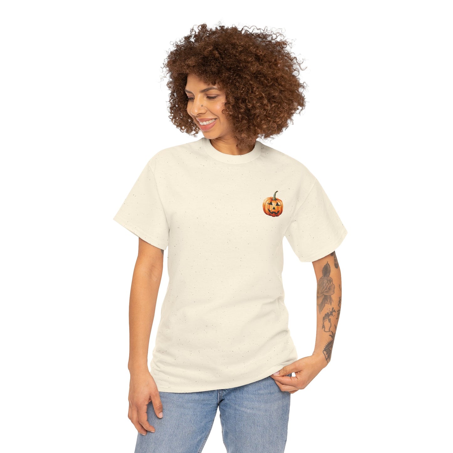๐ Embrace Autumn Magic - Pumpkin Bliss Collection for Cozy Season Vibes โจ - Harvest Vibes Pumpkin Cotton Tee | Fall Shirt, Halloween Apparel, Autumn Fashion, Unisex Graphic Tee, Gift for Pumpkin Lovers