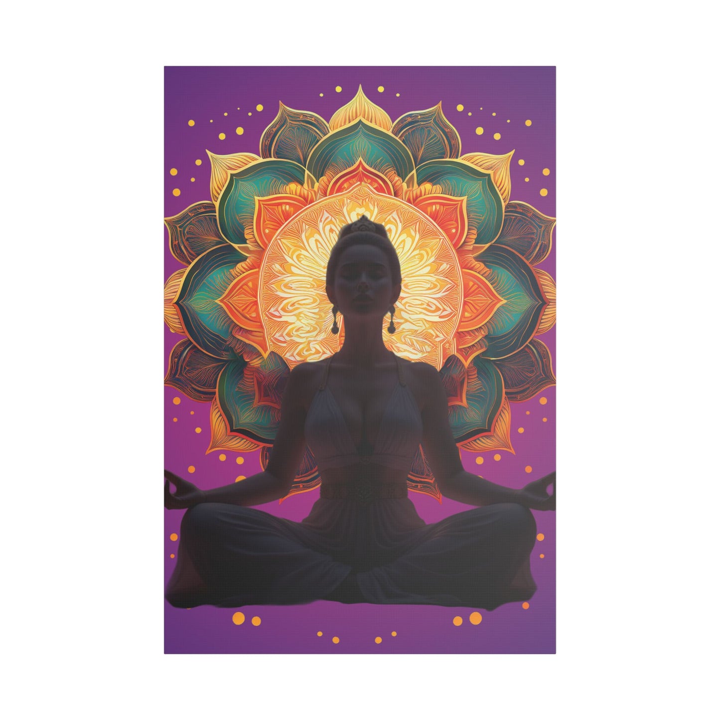 Meditation Canvas Art Print, Spiritual Wall Decor, Yoga Decor, Mindfulness Gift, Bohemian Art, Lotus Flower Canvas