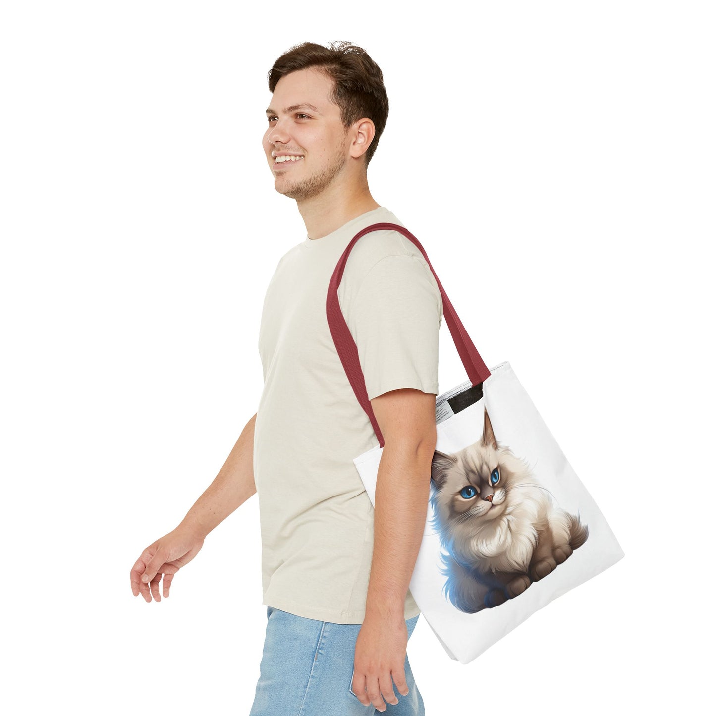 Ragdoll Cuteness Cat Illustration Tote Bag - Perfect for Pet Lovers
